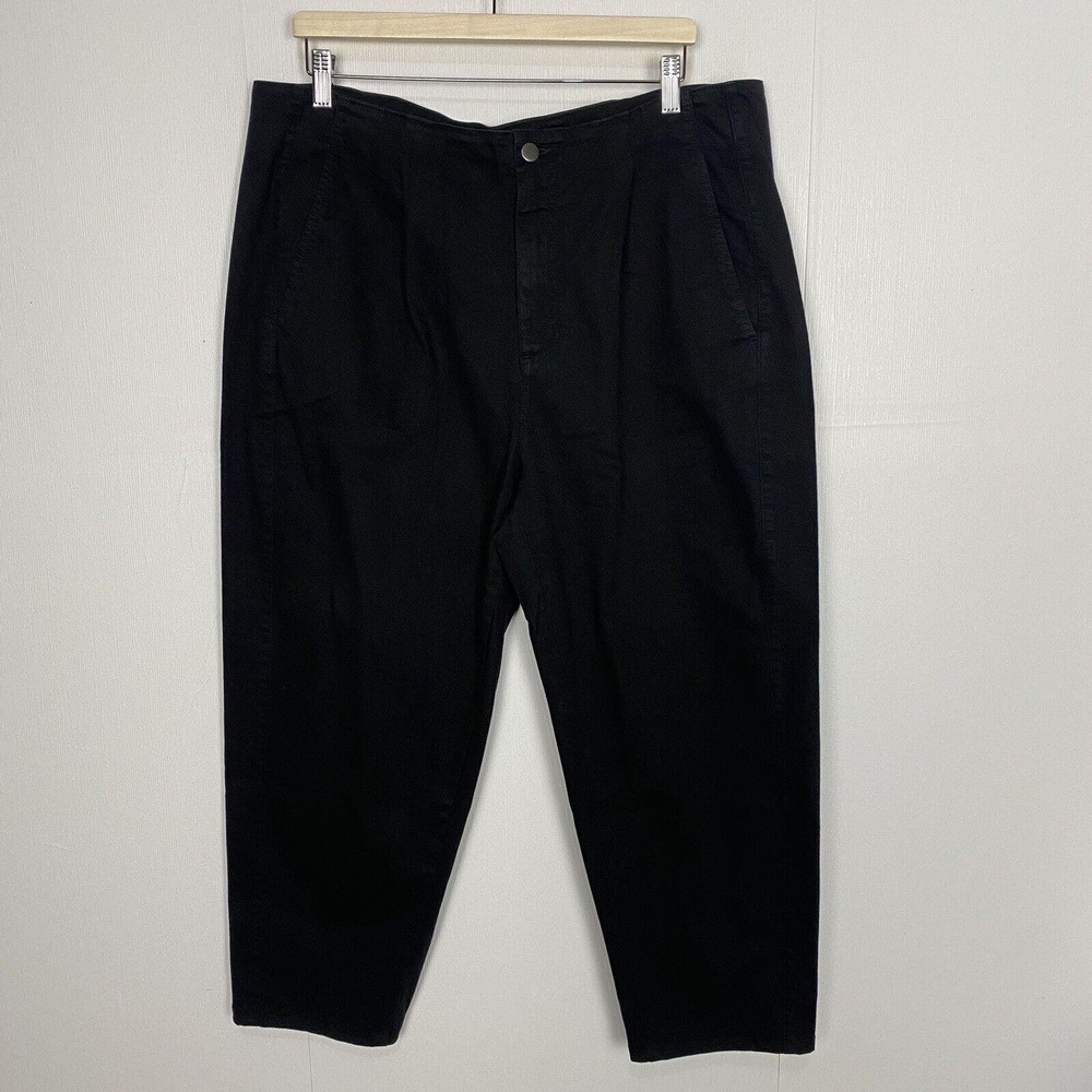 Eileen Fisher Women’s Black Organic Cotton Blend Pants With Pockets Size 20.